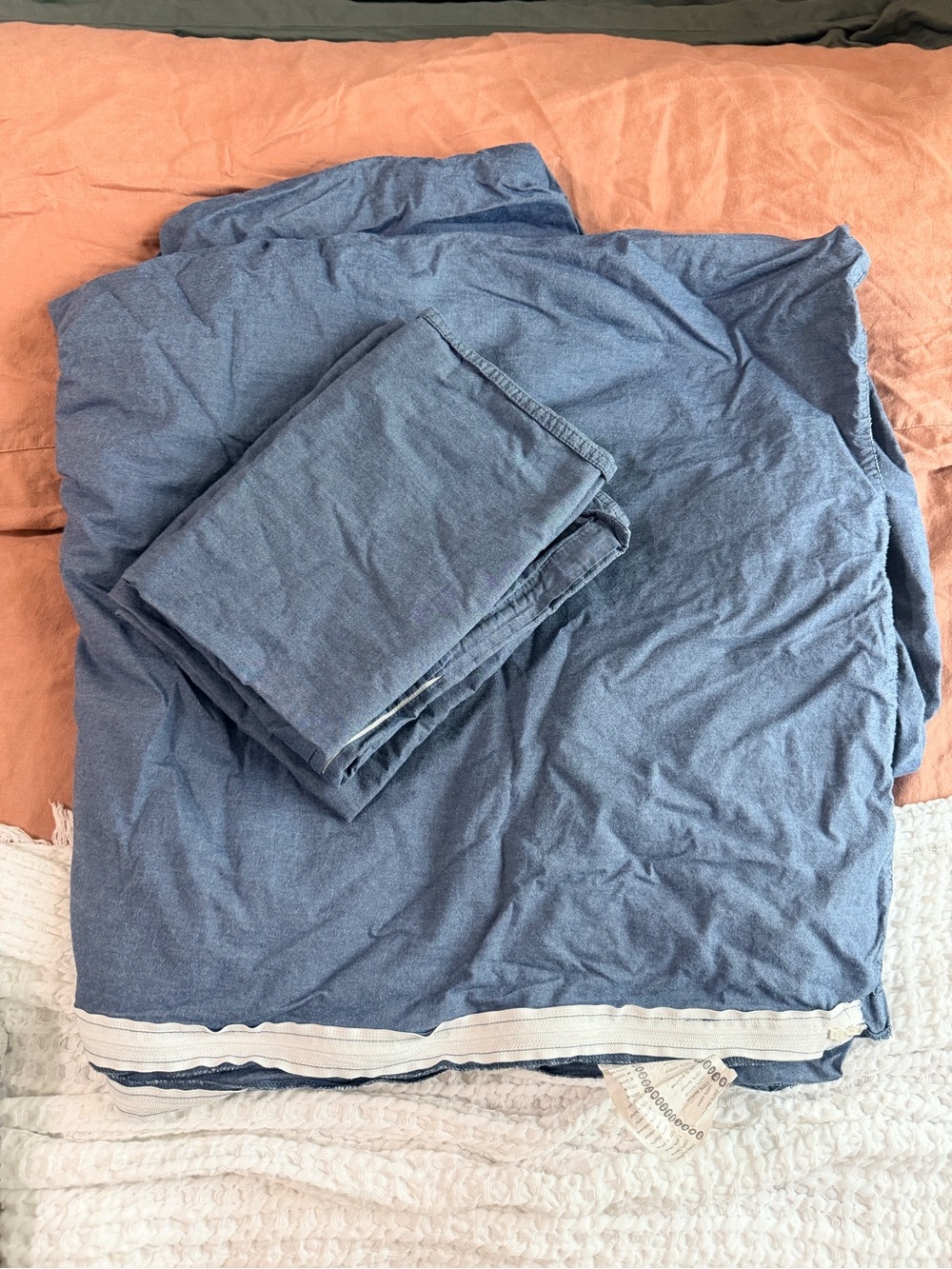 IKEA Blue Cotton Duvet Cover Set with Pillow Cases